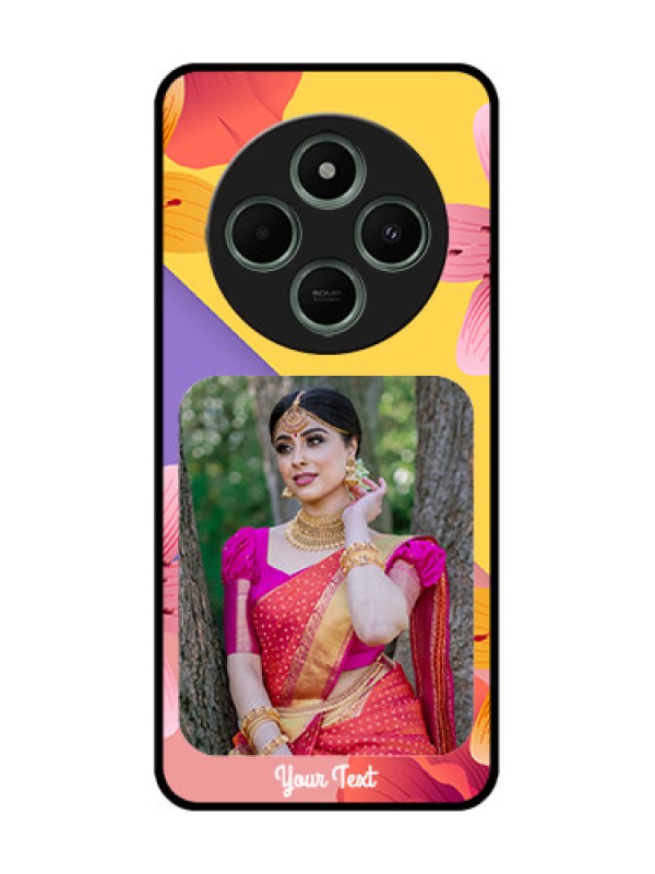 Custom redmi A4 5G Custom Glass Phone Case - 3 Image With Vintage Floral Design