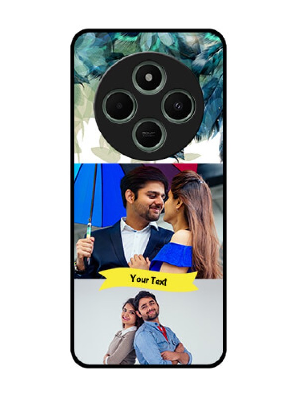 Custom redmi A4 5G Custom Glass Phone Case - Image With Boho Peacock Feather Design