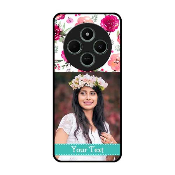 redmi A4 5G Custom Glass Phone Case - Water Colors Floral Design redmi A4 5G Custom Glass Phone Case - Water Colors Floral Design