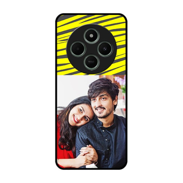 redmi A4 5G Custom Glass Phone Case - Yellow Abstract Design
