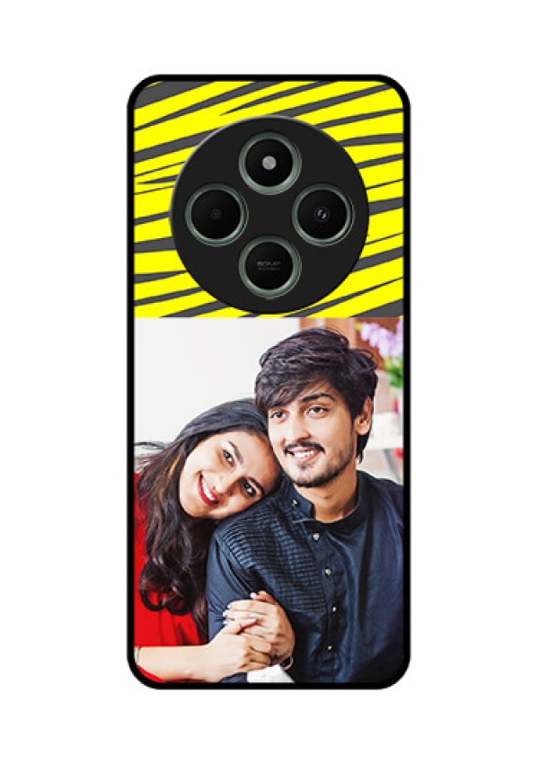 redmi A4 5G Custom Glass Phone Case - Yellow Abstract Design