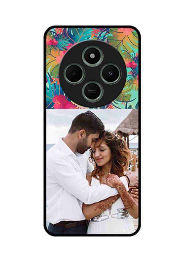 redmi A4 5G Custom Glass Phone Case - Watercolor Floral Design