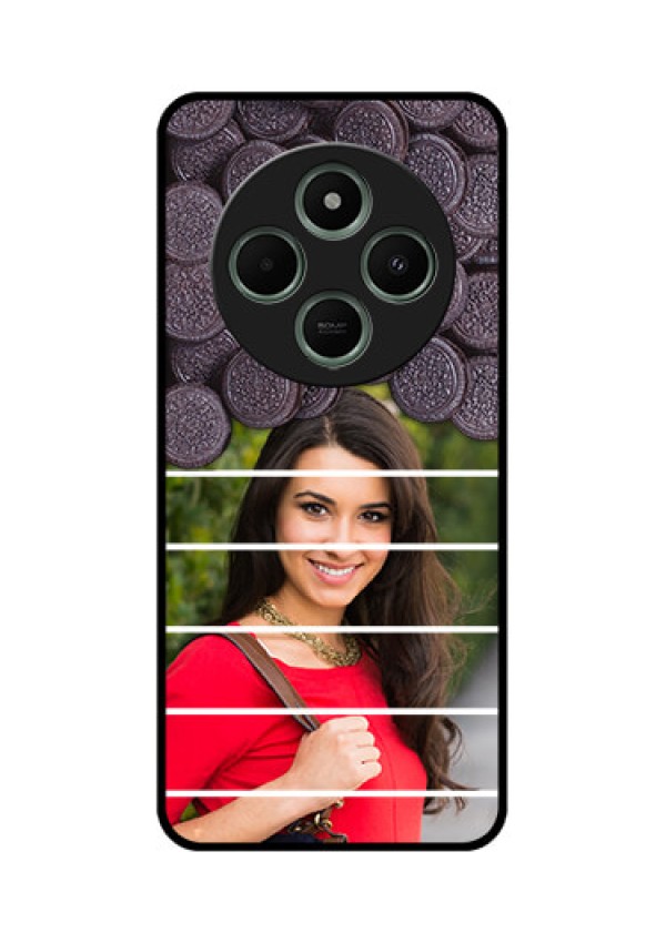 redmi A4 5G Custom Glass Phone Case - With Oreo Biscuit Design
