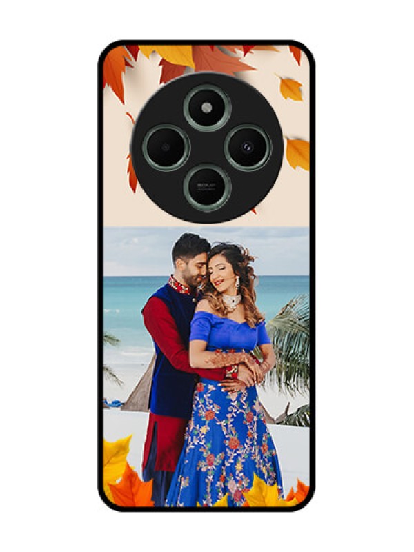 Custom redmi A4 5G Custom Glass Phone Case - Autumn Maple Leaves Design