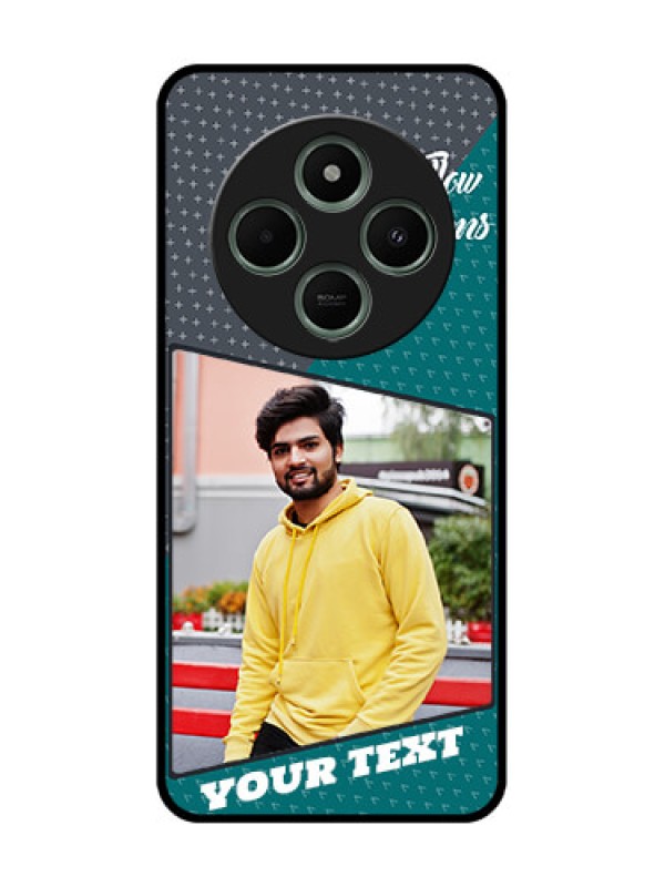 Custom redmi A4 5G Custom Glass Phone Case - Background Pattern Design With Quote