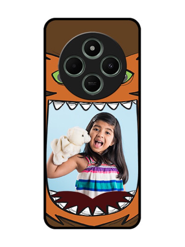 Custom redmi A4 5G Custom Glass Phone Case - Owl Monster Back Case Design