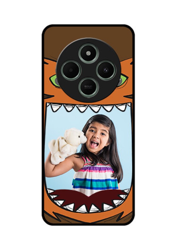 redmi A4 5G Custom Glass Phone Case - Owl Monster Back Case Design