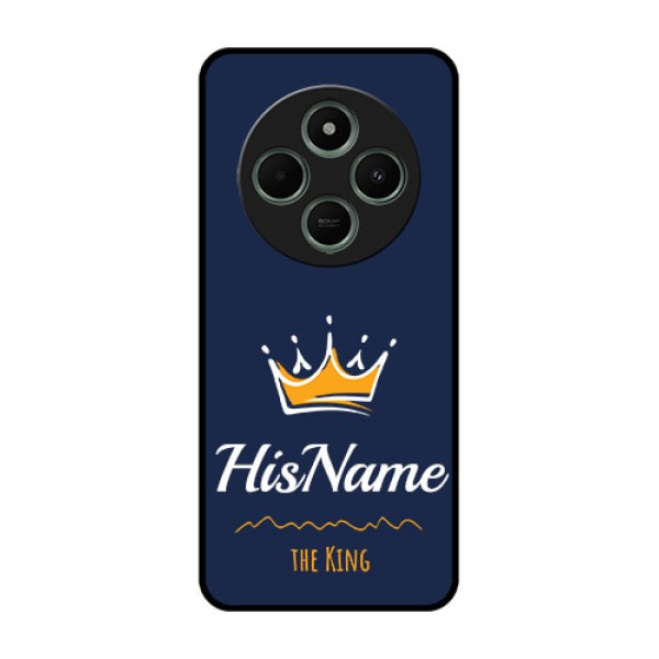 redmi A4 5G Custom Glass Phone Case - King With Name Design