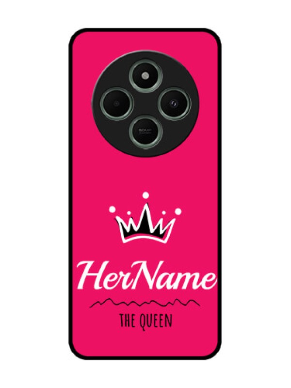 Custom redmi A4 5G Custom Glass Phone Case - Queen With Name Design