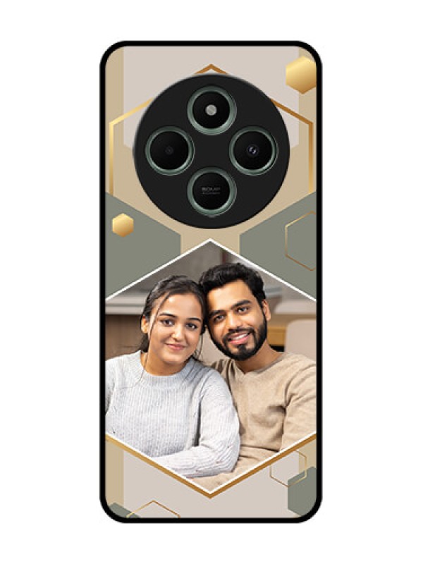 Custom redmi A4 5G Custom Glass Phone Case - Stylish Hexagon Pattern Design