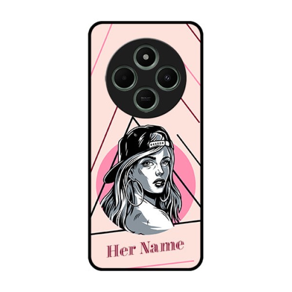 redmi A4 5G Custom Glass Phone Case - Rockstar Girl Design redmi A4 5G Custom Glass Phone Case - Rockstar Girl Design
