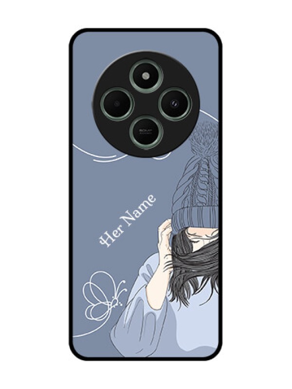 Custom redmi A4 5G Custom Glass Phone Case - Girl In Winter Outfit Design