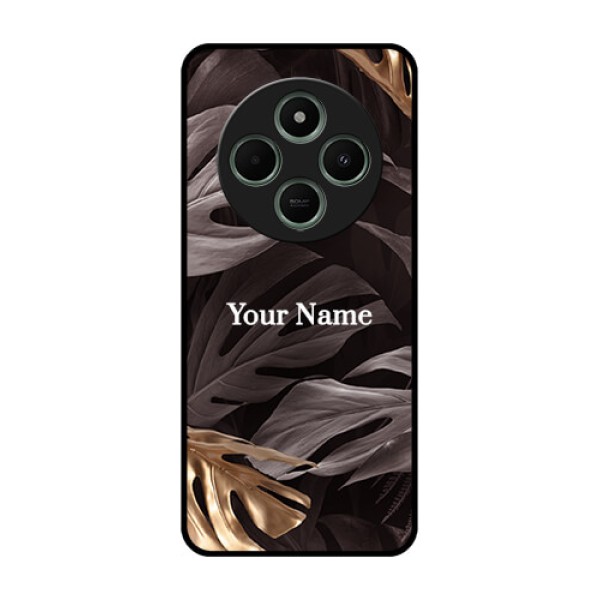redmi A4 5G Custom Glass Phone Case - Wild Leaves Digital Paint Design redmi A4 5G Custom Glass Phone Case - Wild Leaves Digital Paint Design