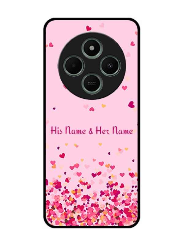 Custom redmi A4 5G Custom Glass Phone Case - Floating Hearts Design