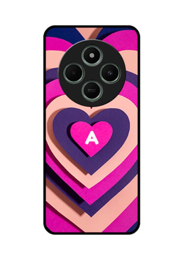 redmi A4 5G Custom Glass Phone Case - Cute Heart Pattern Design