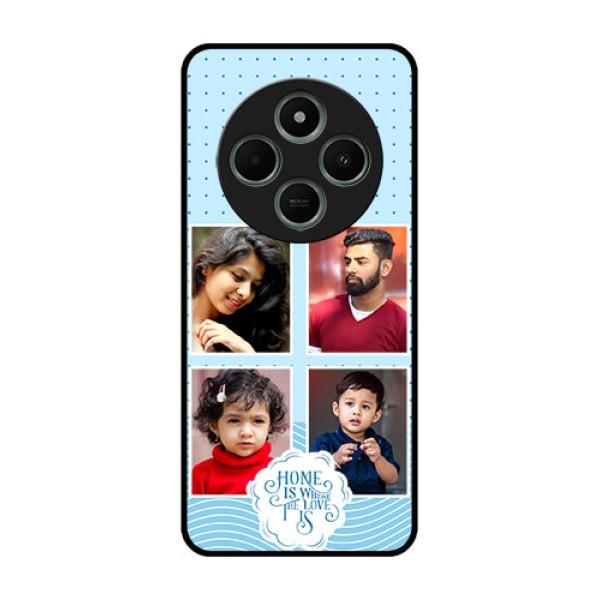 redmi A4 5G Custom Glass Phone Case - Cute Love Quote With 4 Pic Upload Design redmi A4 5G Custom Glass Phone Case - Cute Love Quote With 4 Pic Upload Design
