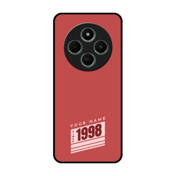 redmi A4 5G Custom Glass Phone Case - Red Custom Year Of Birth Design