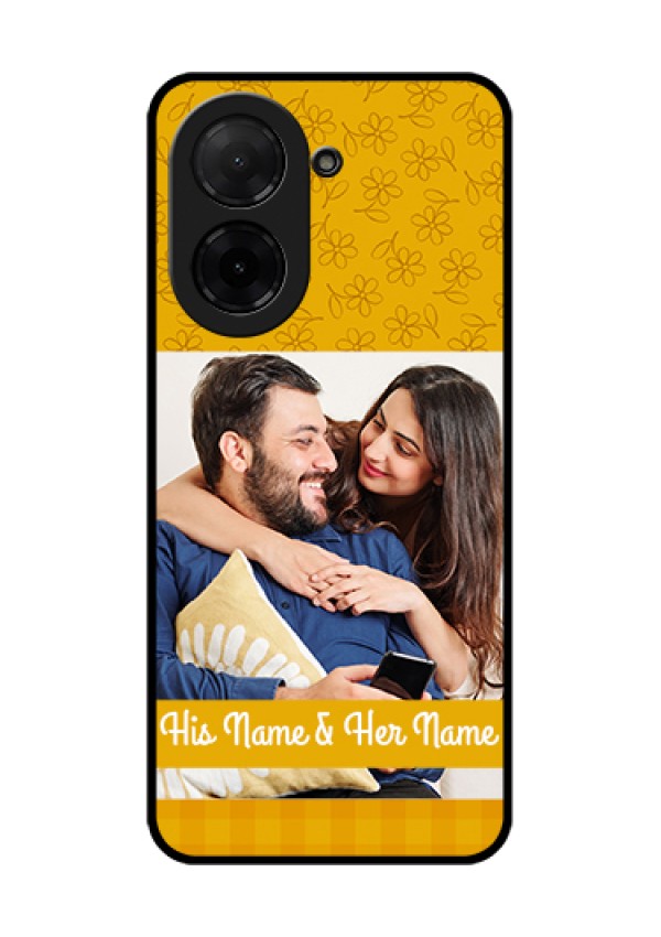Xiaomi Redmi A5 Custom Glass Phone Case - Yellow Floral Design