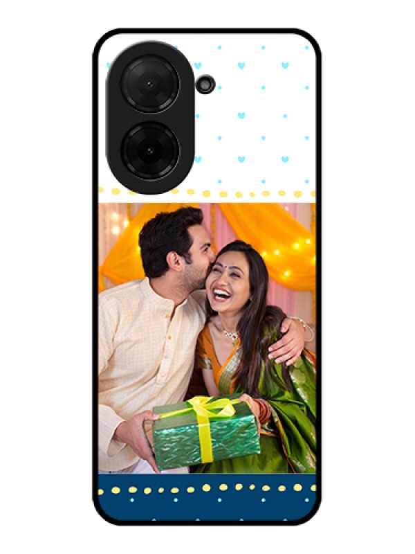 Custom Xiaomi Redmi A5 Custom Glass Phone Case - White And Blue Abstract Design