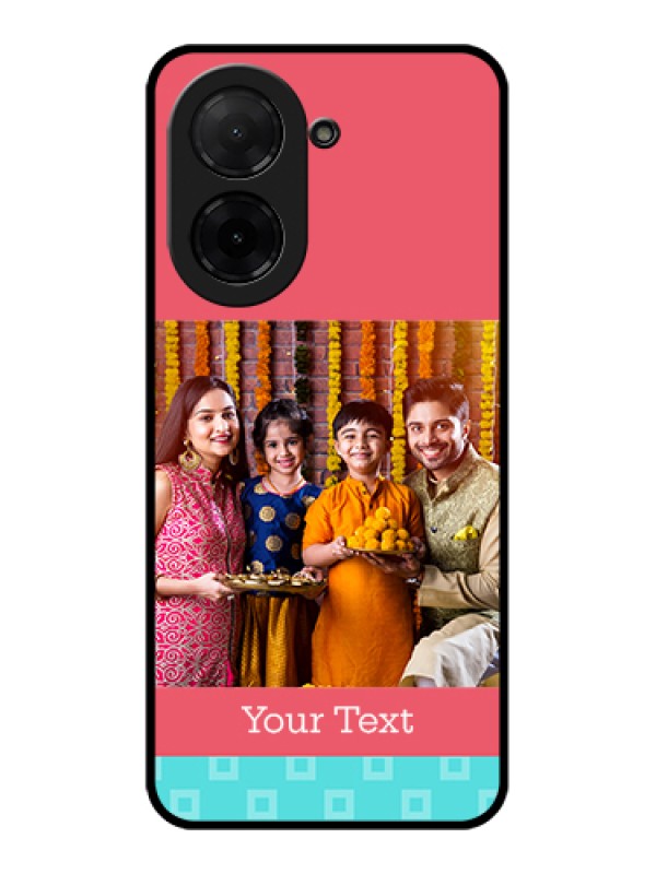 Custom Xiaomi Redmi A5 Custom Glass Phone Case - Peach & Blue Color Design