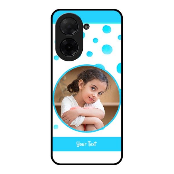 Xiaomi Redmi A5 Custom Glass Phone Case - Blue Bubbles Pattern Design Xiaomi Redmi A5 Custom Glass Phone Case - Blue Bubbles Pattern Design