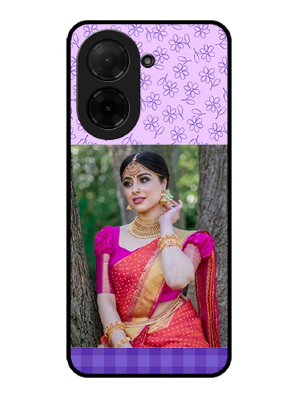 Custom Xiaomi Redmi A5 Custom Glass Phone Case - Purple Floral Design