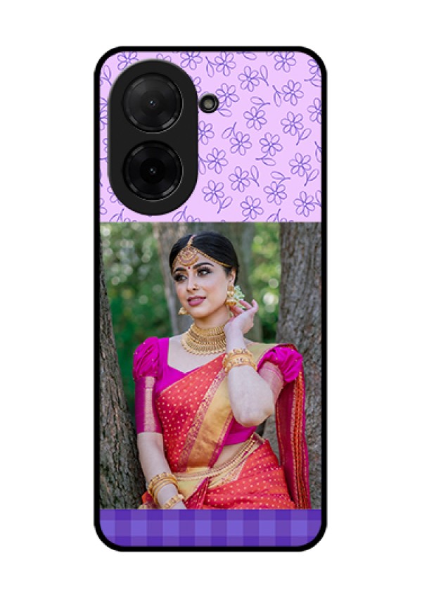 Xiaomi Redmi A5 Custom Glass Phone Case - Purple Floral Design