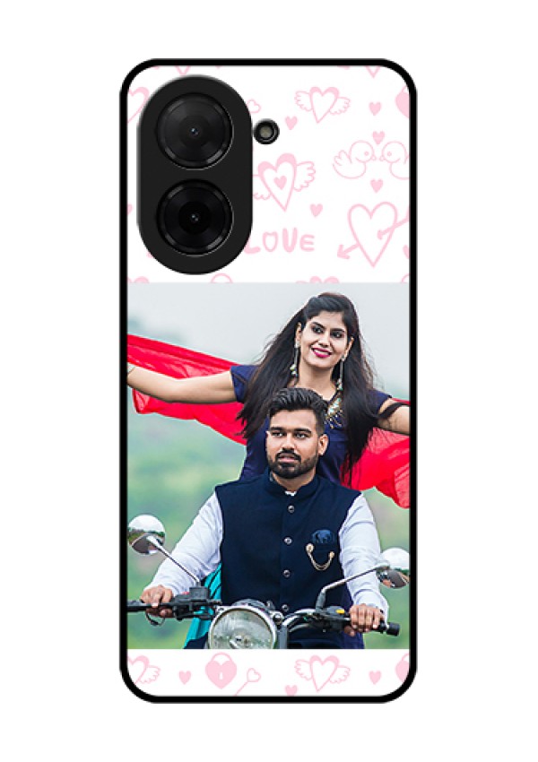 Xiaomi Redmi A5 Custom Glass Phone Case - Pink Flying Heart Design