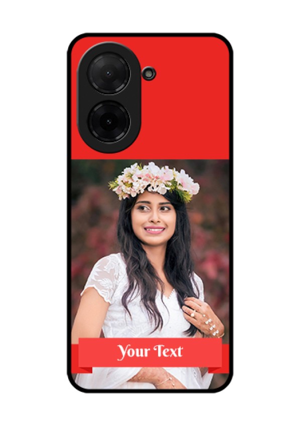 Xiaomi Redmi A5 Custom Glass Phone Case - Simple Red Color Design