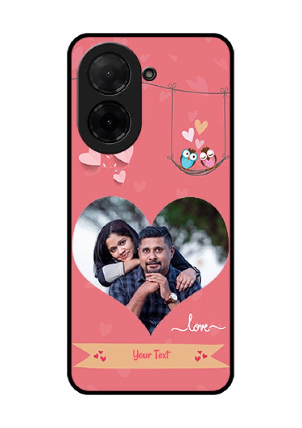 Xiaomi Redmi A5 Custom Glass Phone Case - Peach Color Love Design