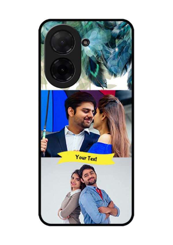 Xiaomi Redmi A5 Custom Glass Phone Case - Image With Boho Peacock Feather Design