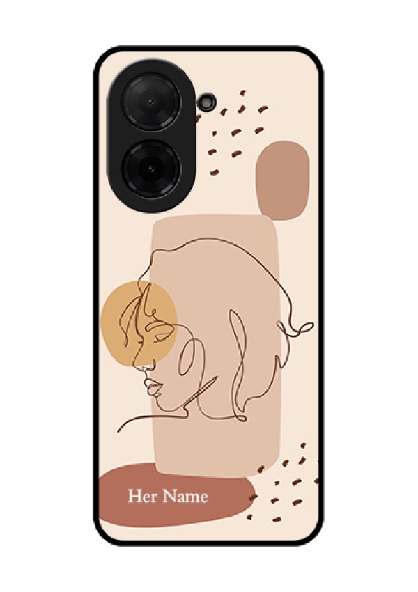 Xiaomi Redmi A5 Custom Glass Phone Case - Calm Woman Line Art Design