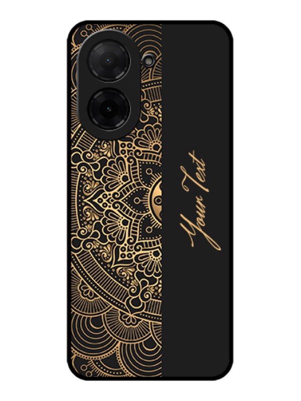 Custom Xiaomi Redmi A5 Custom Glass Phone Case - Mandala Art With Custom Text Design