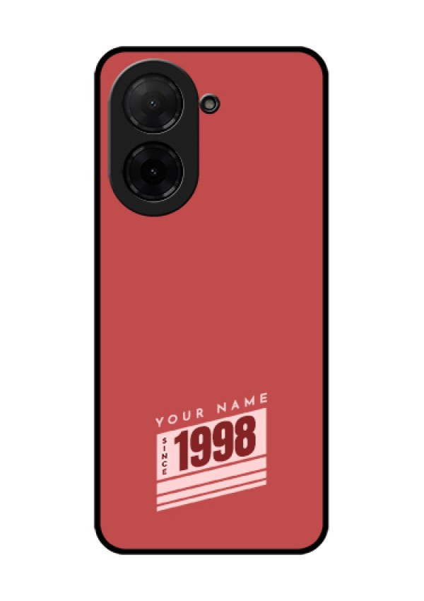 Xiaomi Redmi A5 Custom Glass Phone Case - Red Custom Year Of Birth Design