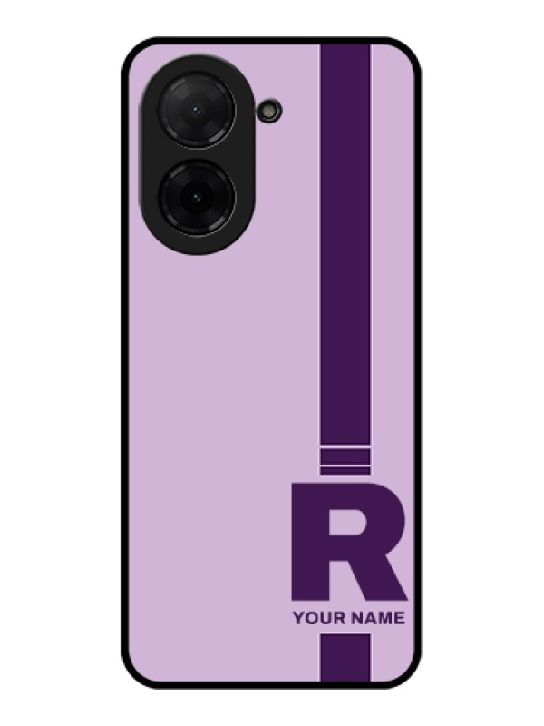 Custom Xiaomi Redmi A5 Custom Glass Phone Case - Simple Dual Tone Stripe With Name Design