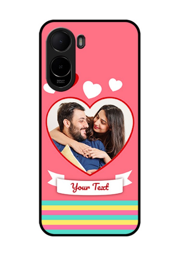 Xiaomi Redmi A7 Pro 5G Custom Glass Phone Case - Love Shapes Doodle Design