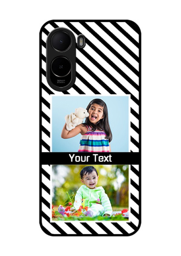 Xiaomi Redmi A7 Pro 5G Custom Glass Phone Case - Black And White Stripes Design