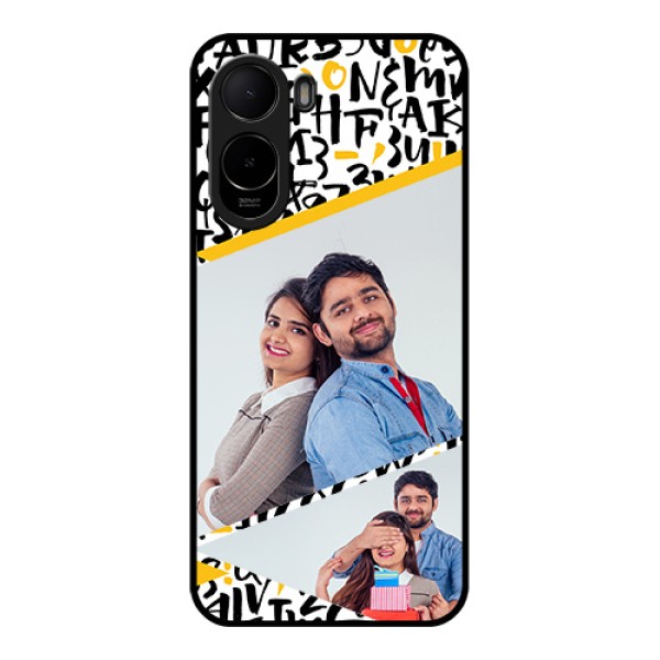 Xiaomi Redmi A7 Pro 5G Custom Glass Phone Case - Letters Pattern Design
