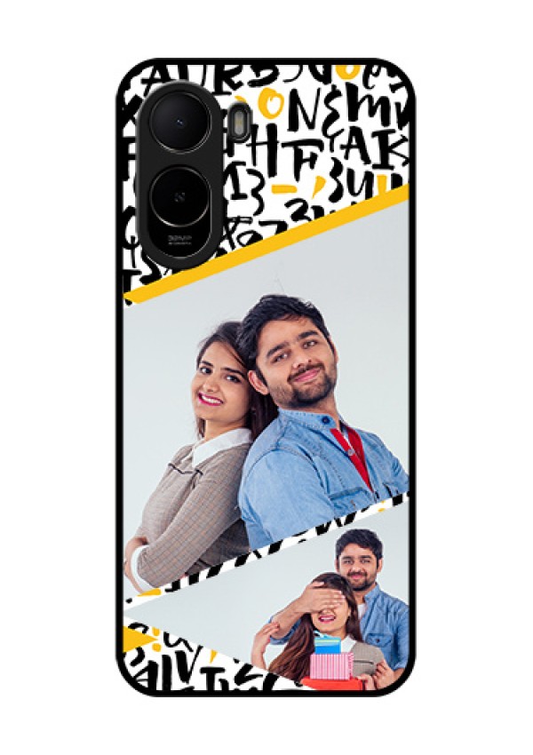 Xiaomi Redmi A7 Pro 5G Custom Glass Phone Case - Letters Pattern Design