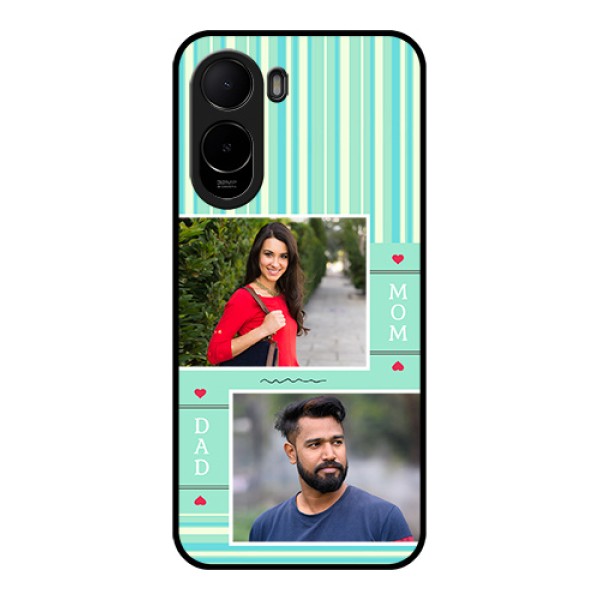 Xiaomi Redmi A7 Pro 5G Custom Glass Phone Case - Mom & Dad Pic Design