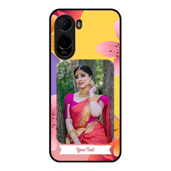 Xiaomi Redmi A7 Pro 5G Custom Glass Phone Case - 3 Image With Vintage Floral Design Xiaomi Redmi A7 Pro 5G Custom Glass Phone Case - 3 Image With Vintage Floral Design
