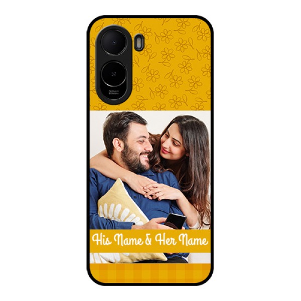 Xiaomi Redmi A7 Pro Custom Glass Phone Case - Yellow Floral Design Xiaomi Redmi A7 Pro Custom Glass Phone Case - Yellow Floral Design
