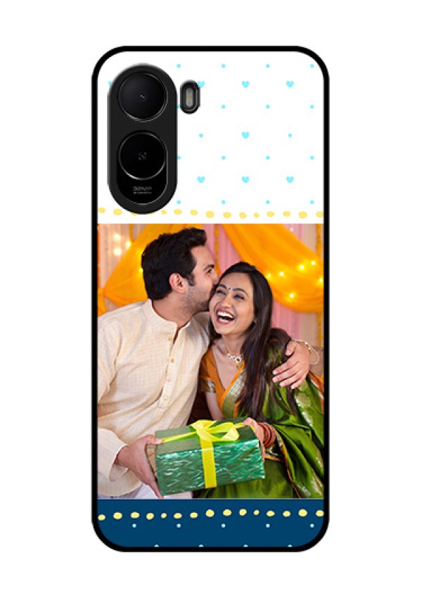 Xiaomi Redmi A7 Pro Custom Glass Phone Case - White And Blue Abstract Design