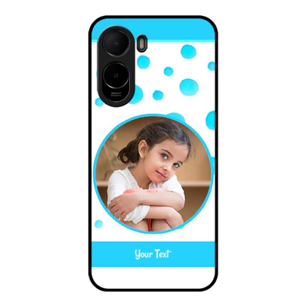 Xiaomi Redmi A7 Pro Custom Glass Phone Case - Blue Bubbles Pattern Design Xiaomi Redmi A7 Pro Custom Glass Phone Case - Blue Bubbles Pattern Design