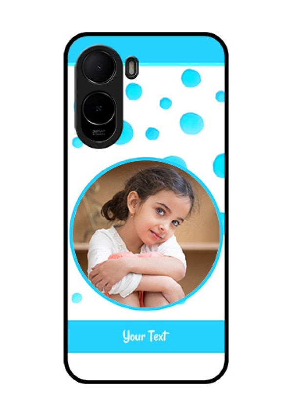 Xiaomi Redmi A7 Pro Custom Glass Phone Case - Blue Bubbles Pattern Design