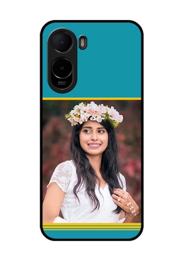 Xiaomi Redmi A7 Pro Custom Glass Phone Case - Yellow & Blue Design