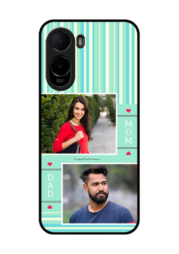 Xiaomi Redmi A7 Pro Custom Glass Phone Case - Mom & Dad Pic Design