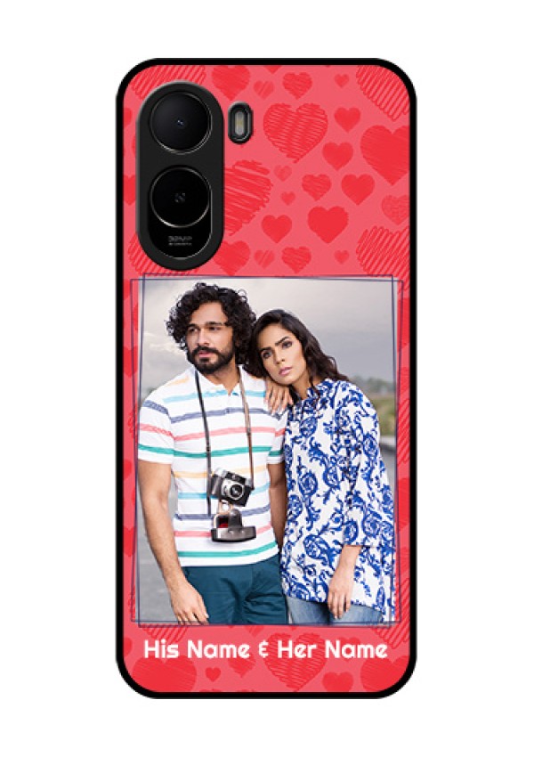 Xiaomi Redmi A7 Pro Custom Glass Phone Case - With Red Heart Symbols Design