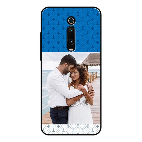Redmi K20 Pro Photo Printing on Glass Case  - Blue Anchors Design