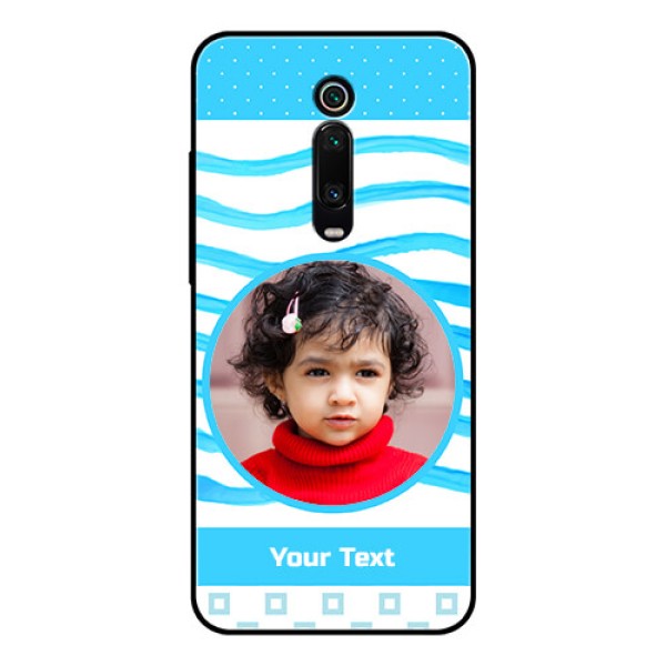 Redmi K20 Pro Custom Glass Phone Case  - Simple Blue Case Design